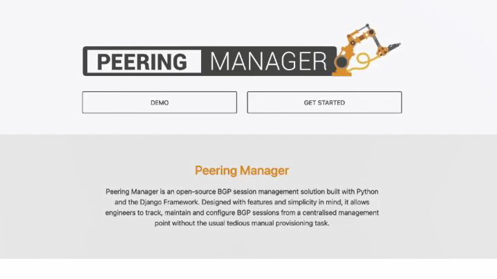 Peering Manager video screen